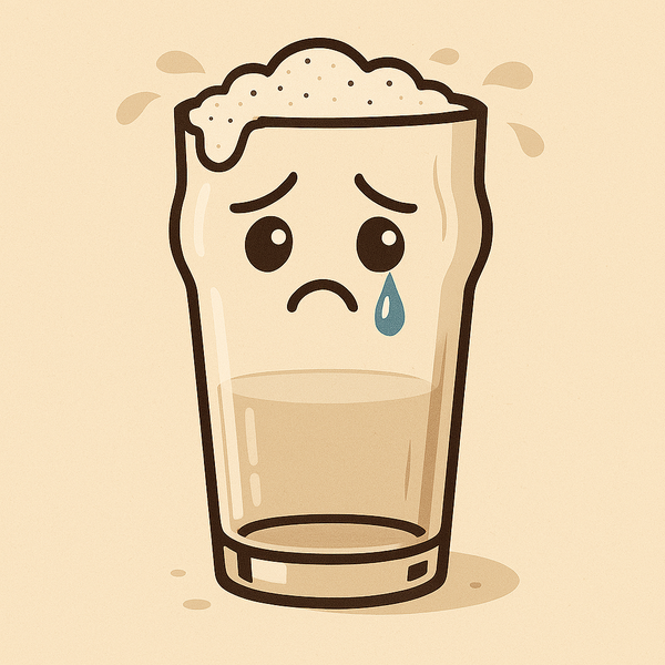 Sad empty beer glass - 404